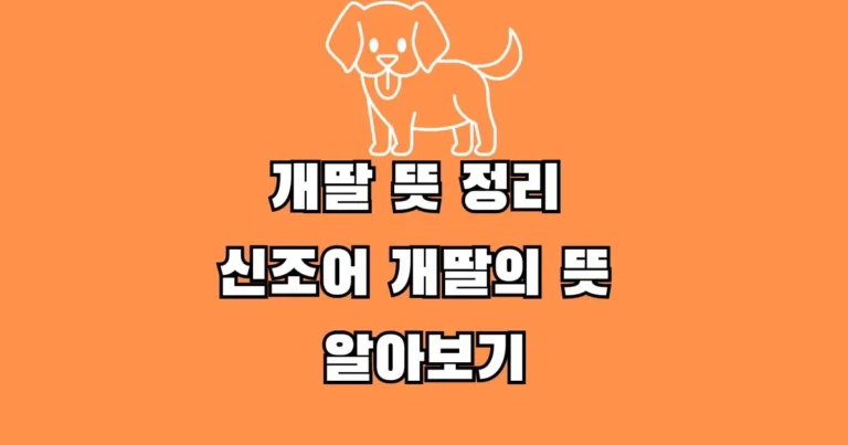 개딸 뜻 정리 신조어 개딸의 뜻