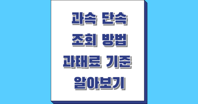 과속 단속 조회 방법 과태료 기준 알아보기 썸네일