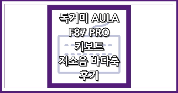 독거미 AULA F87 PRO 키보드 저소음 바다축 후기 썸네일